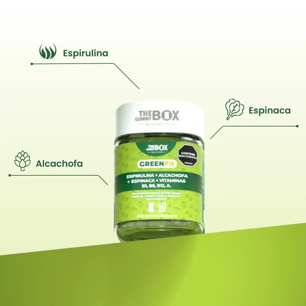 Espirulina, alcachofa, espinaca y vitaminas en gomitas💚