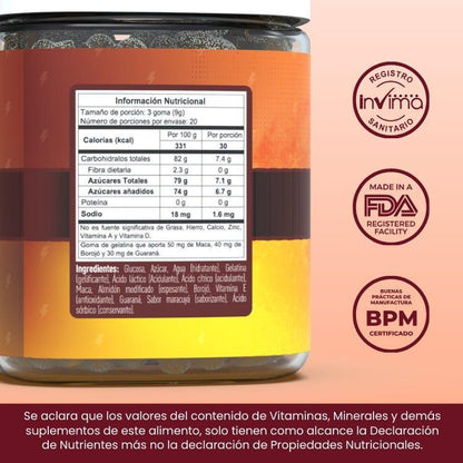 Maca, guaraná y borojó en gomitas ⚡️